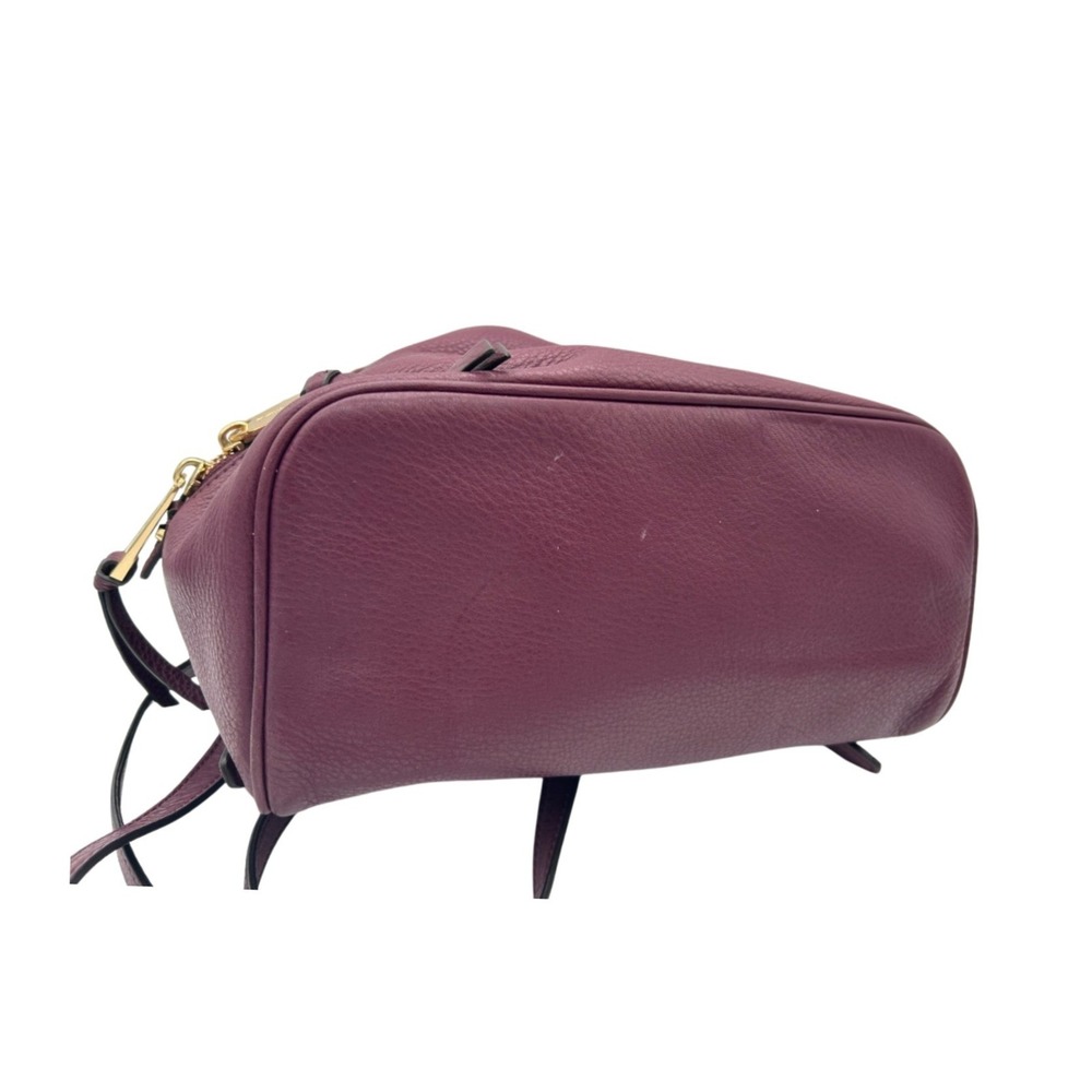 NWT Michael Kors Rhea Zip Backpack Women's Plum Pebbled Leather Gold Hardware - Picture 3 of 4